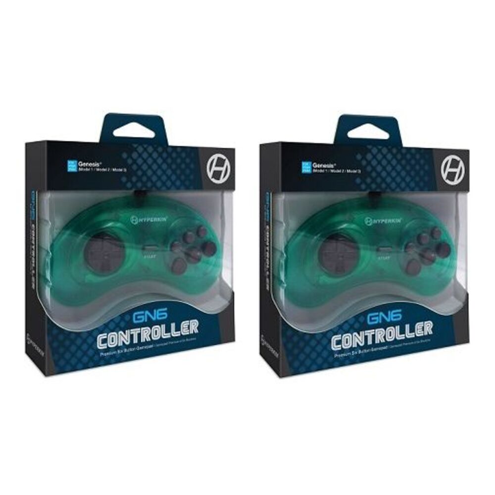 GN6 Premium Controller For Genesis (Mermaid Green) - Hyperkin 2 Pack